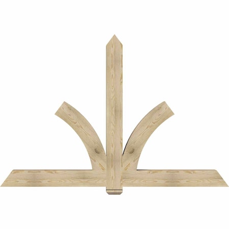 Ekena Millwork Redmond Rough Sawn Timber Gable Bracket, Douglas Fir, 84"W x 56"H x 6"D x 6"F, 16/12 Pitch GBW084X56X0606RED00RDF